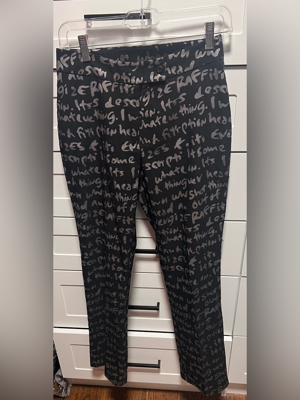 Black Script-Print High-Waist Leggings - (Luly K)